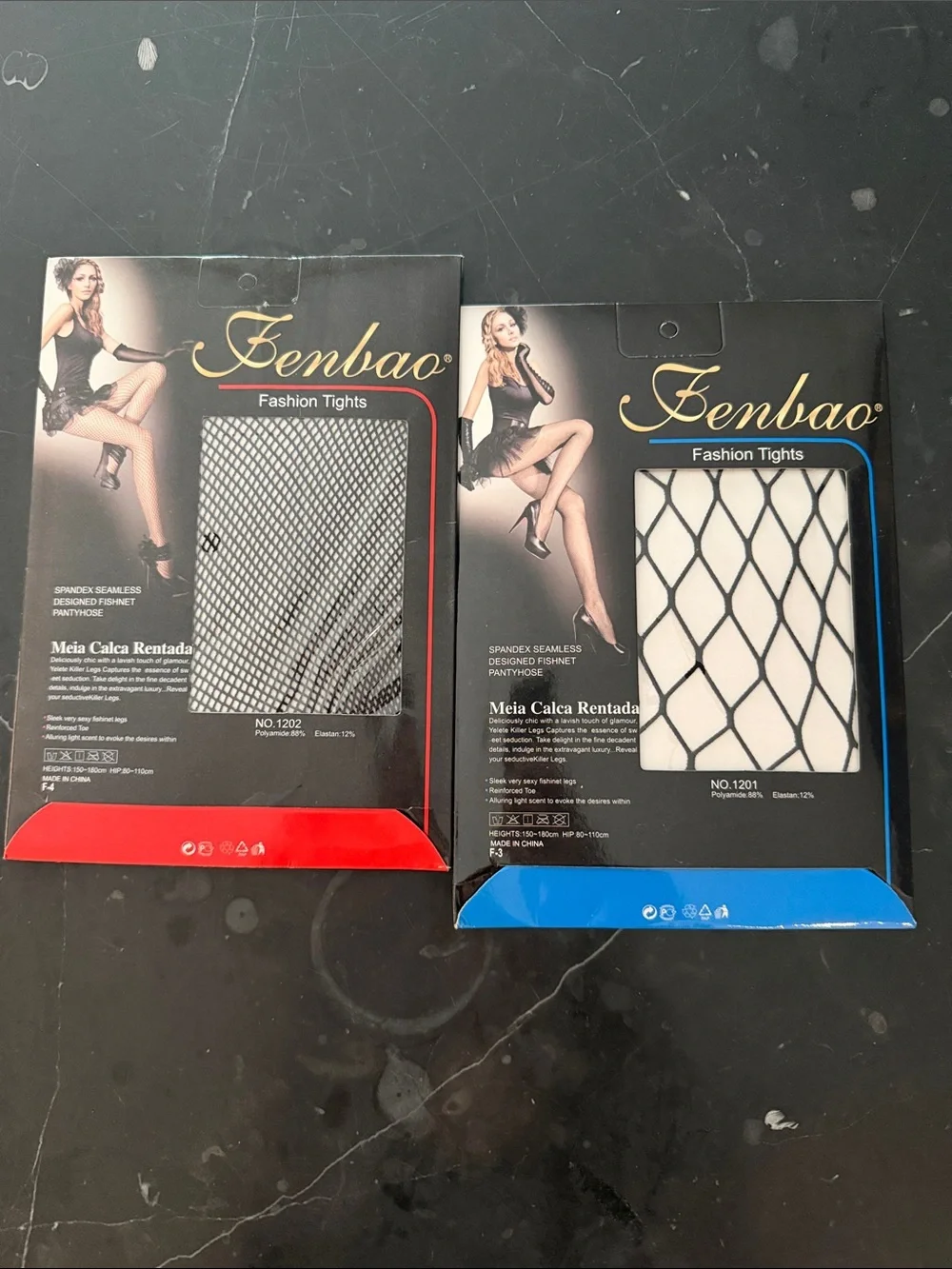 Fenbao Fashion Tights - Black Fishnet (Pack of 2)